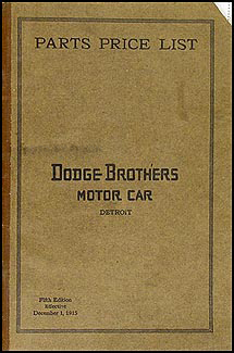 1914-1916 Dodge Brothers Parts Book Original 