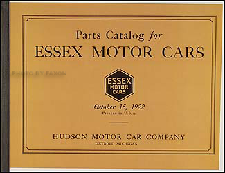 1919-1923 Essex Parts Book Reprint