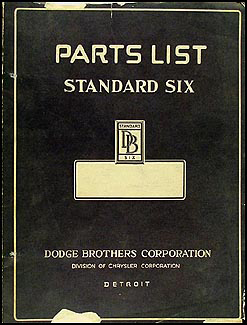 1928-1929 Dodge Standard 6 Graham SE Panel Express Parts Book Original