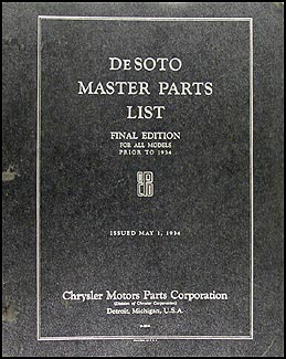 1928-1933 De Soto Master Parts Book Original 