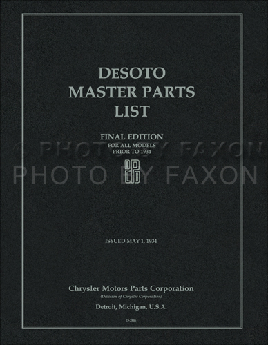 1928-1933 DeSoto Reprint Master Parts Book