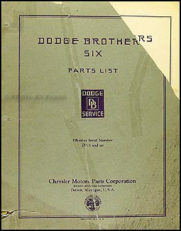 1929-1930 Dodge DA Six Parts Book Original