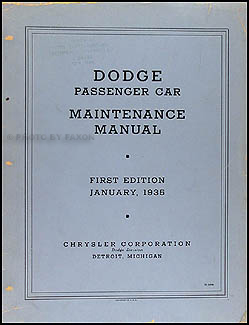 1934-1935 Dodge Car Shop Manual Original 