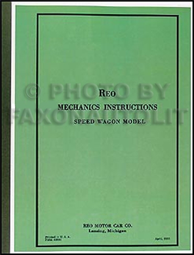 1934-1935 Reo Speedwagon Repair Manual Reprint 