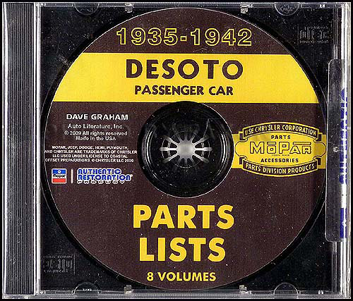 19351942 DeSoto CDROM Parts Books