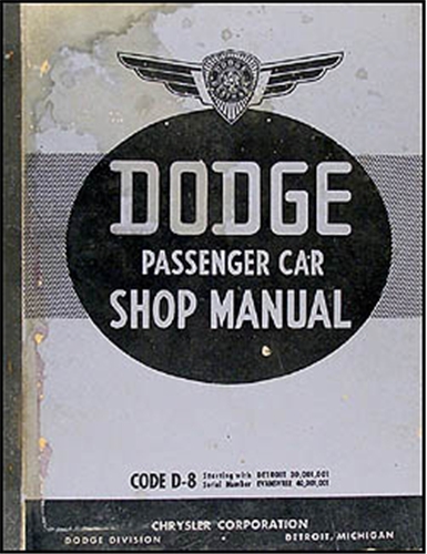 1937 Dodge Car Shop Manual Original 