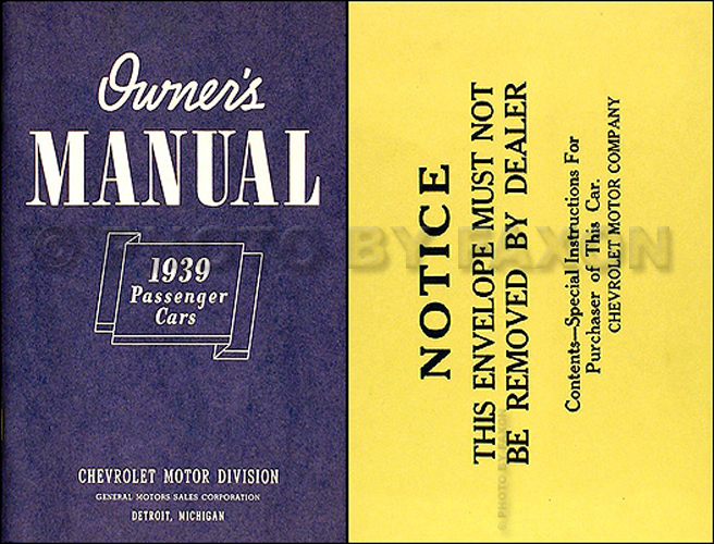 1939 chevrolet manuals and books