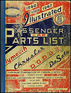 1940-1947 CANADIAN Parts Book Original Chrysler De Soto Dodge Plymouth