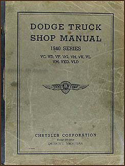 1940 Dodge Truck Shop Manual Original 