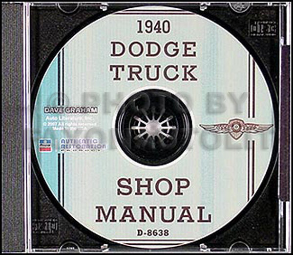 1940 Dodge Truck CD-ROM Shop Manual 