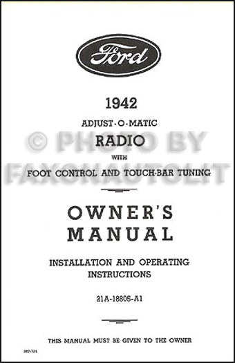 1942 Ford Radio Reprint
