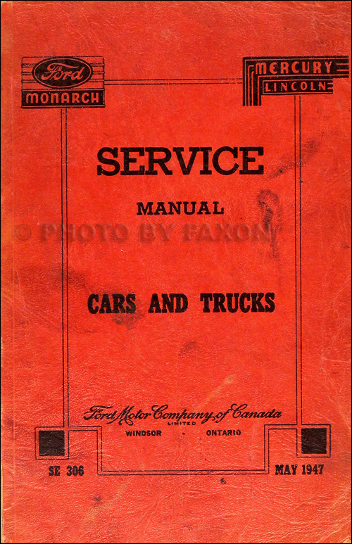19461948 Canadian Service Manual Original Ford Monarch Lincoln Mercury