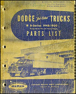 1948-1950 Dodge Truck Parts Book Original 