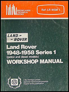 1948-1958 Land Rover Series I Repair Manual Reprint