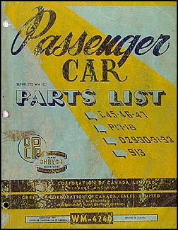 1949 Chryco Parts Book Original CANADIAN