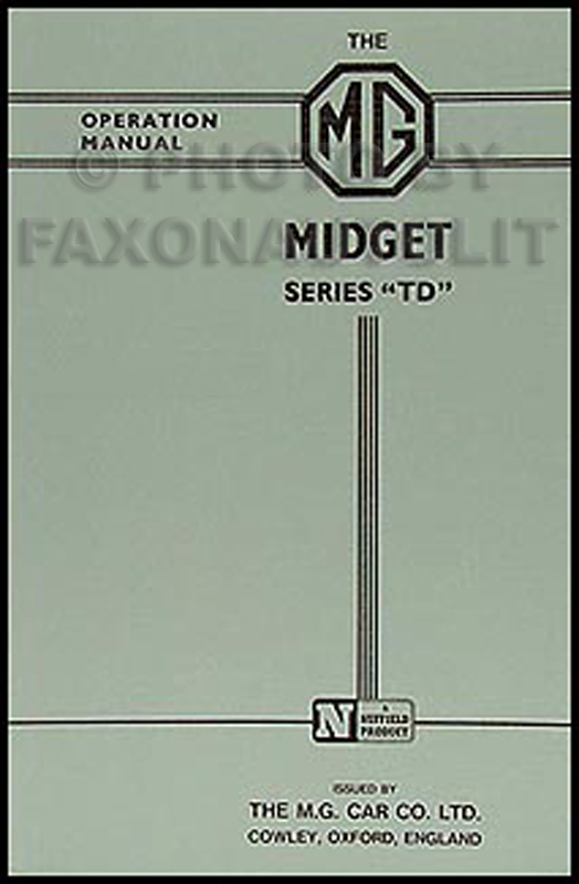 1950-1953 MG Midget TD Owner's Manual Reprint