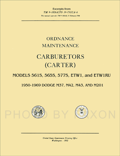 19501969 Dodge M37 Military Truck Carburetor Manual Reprint