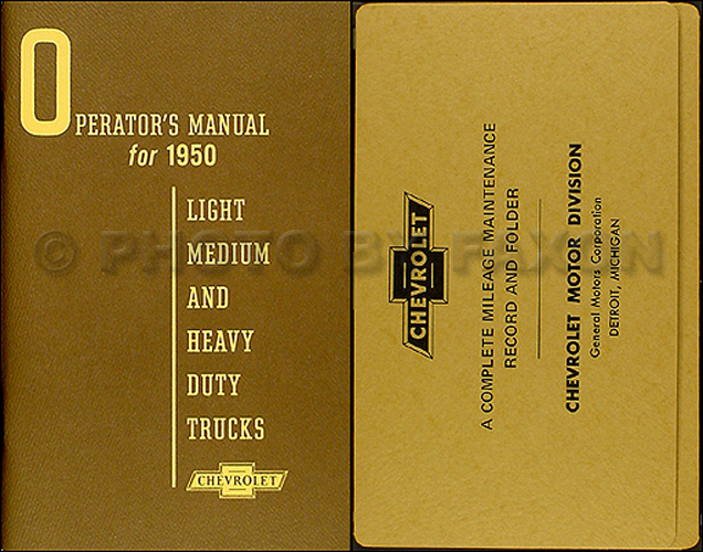 1950 Chevrolet Pickup Truck Reprint Owner's Manual Package