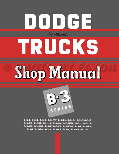 1951-1952 Dodge Pickup & Truck Shop Manual Reprint B-3 models