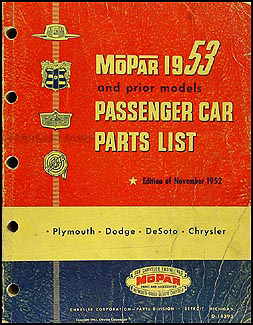 1953 Mopar Parts Book Original 