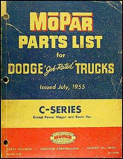 1954-1956 Dodge Pickup and Truck Parts Book Original