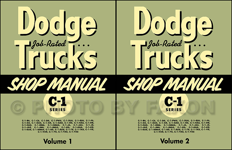 19541955 Dodge C1 Truck Repair Shop Manual Reprint 2 Volume Set