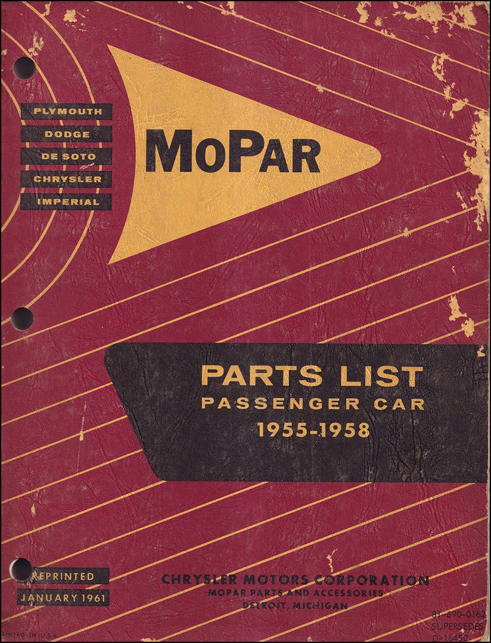 1955-1958 MoPar Parts Book Original