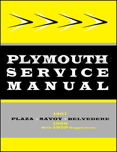 19571959 Plymouth Repair Shop Manual Reprint