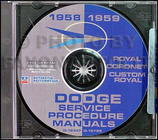 1958-1959 Dodge Car CD-ROM Shop Manual