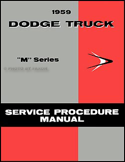 1959 Dodge Truck Shop Manual Reprint Supplement