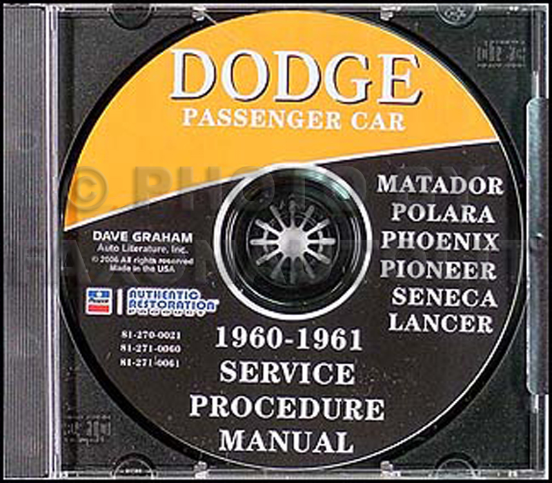 1960-1961 Dodge CD Shop Manual for all models