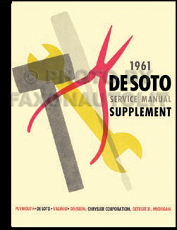 1961 DeSoto Shop Manual Reprint Supplement