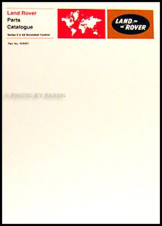 1962-1966 Land Rover Series II/IIA Parts Book Reprint