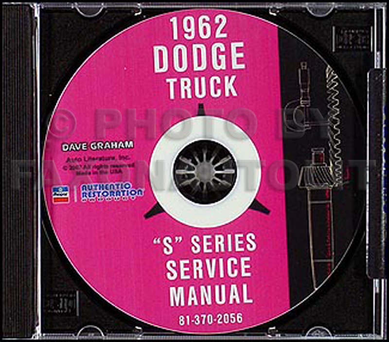 1962 Dodge Pickup & Truck Shop Manual on CD-ROM