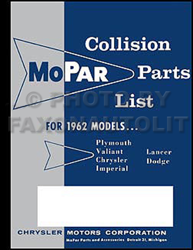 1962 MoPar Body Collision Parts Book Reprint