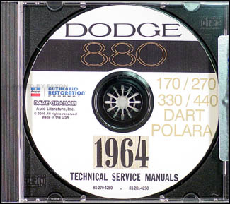 1964 Dodge CD-ROM Shop Manual for 330, 440, 880, Dart, GT, & Polara
