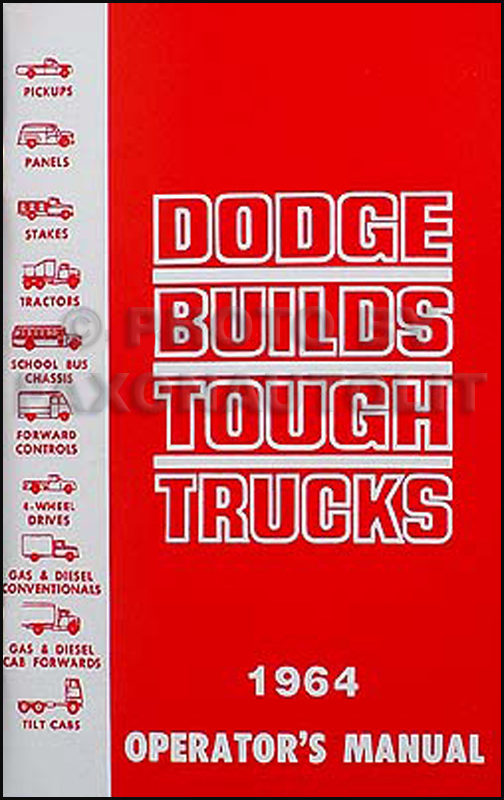 1964 Dodge Pickup, 4WD, & Truck Reprint Owner's Manual 64