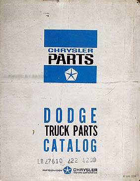 1965 Dodge Parts Book Original Van/Pickup/Truck/Power Wagon