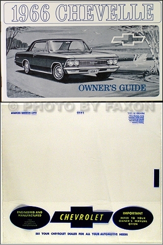 1966 Chevelle El Camino SS Malibu Reprint Owner's Manual Package