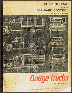 1967 Dodge 100-800 Pickup Truck Repair Manual Original 