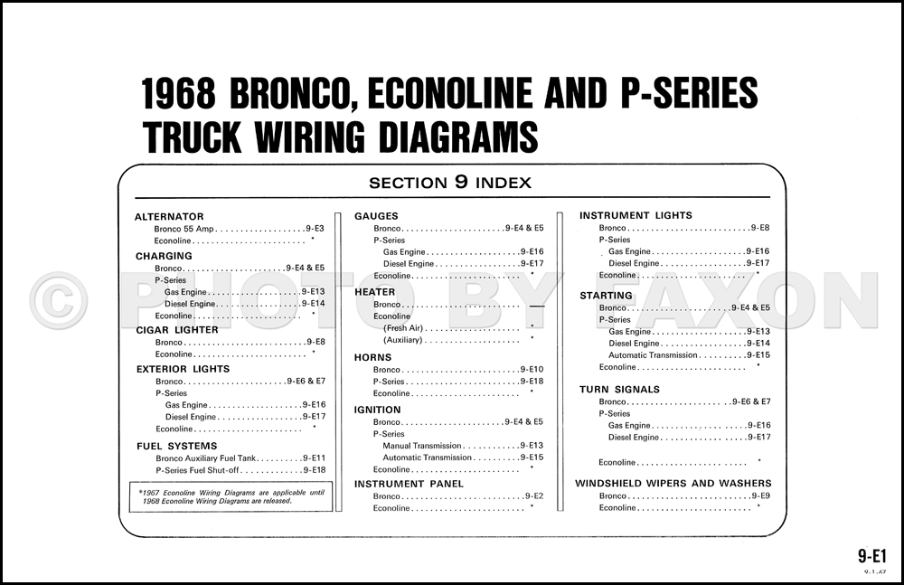 1968 Ford Bronco Wiring Diagram Original Electrical Schematics P-Series