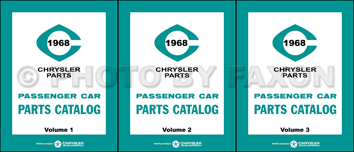 1968 MoPar Parts Book Reprint 3 Volume Set