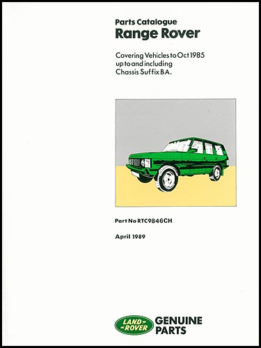 1970-1985 Range Rover Parts Book Reprint