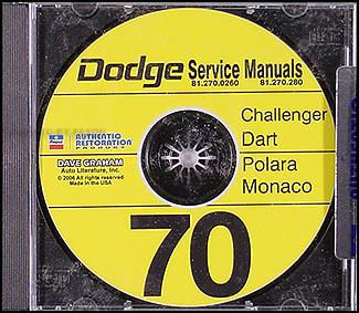 1970 Dodge CD Shop Manual for Challenger/Dart/Polara/Monaco 70
