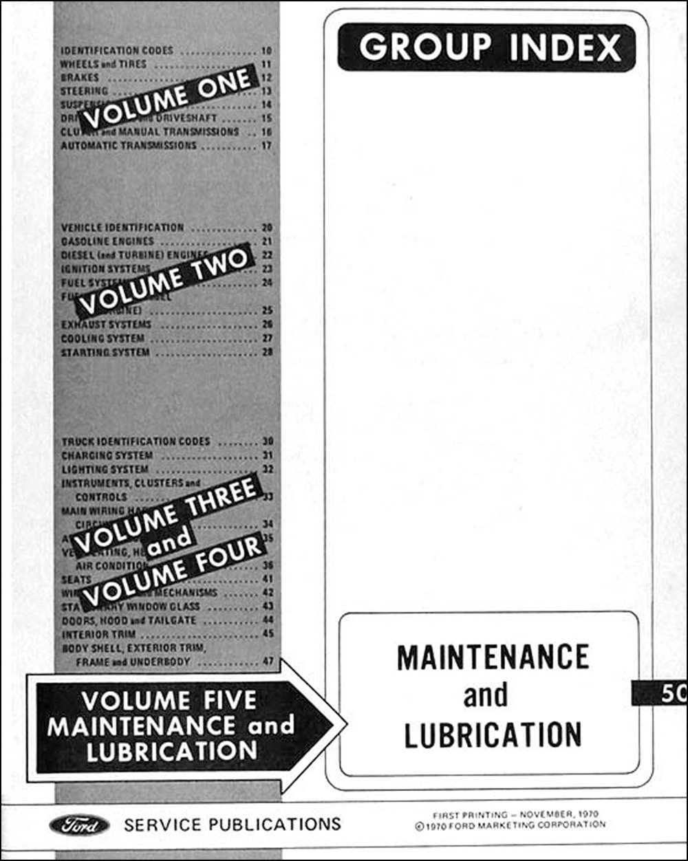 1971 Ford Truck Repair Shop Manual Original 5 Volume Set