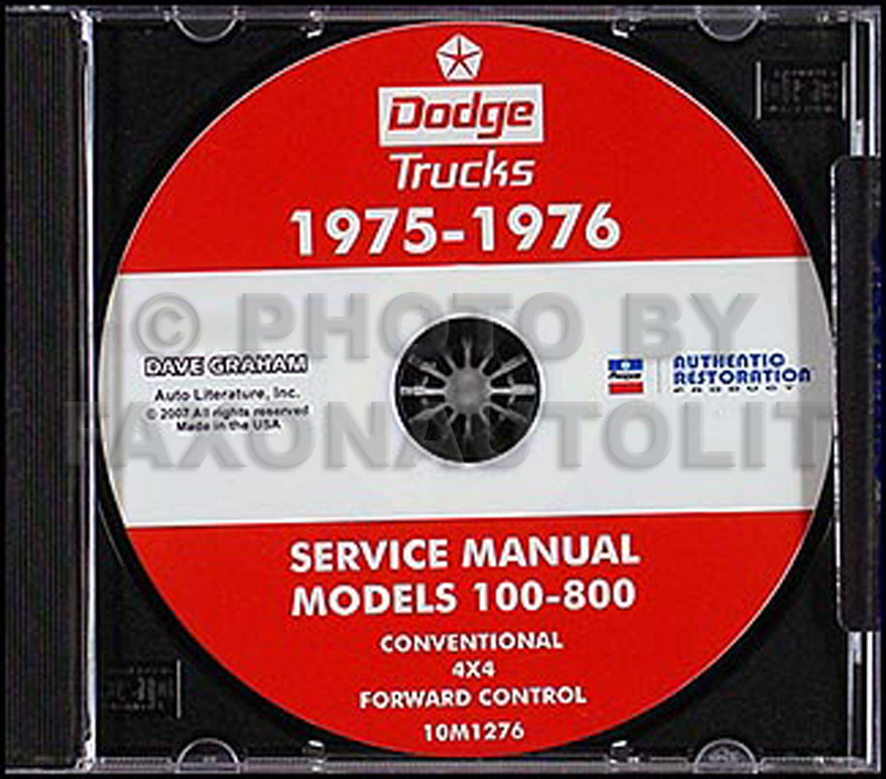 1975-1976 Dodge Pickup & Truck CD-ROM Shop Manual 