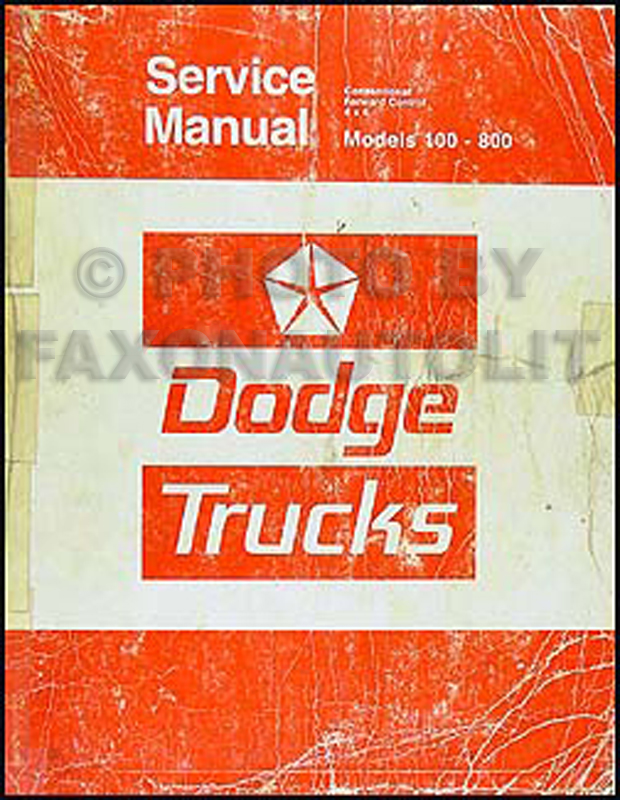 1975 Dodge 100-800 Truck Repair Manual Original 