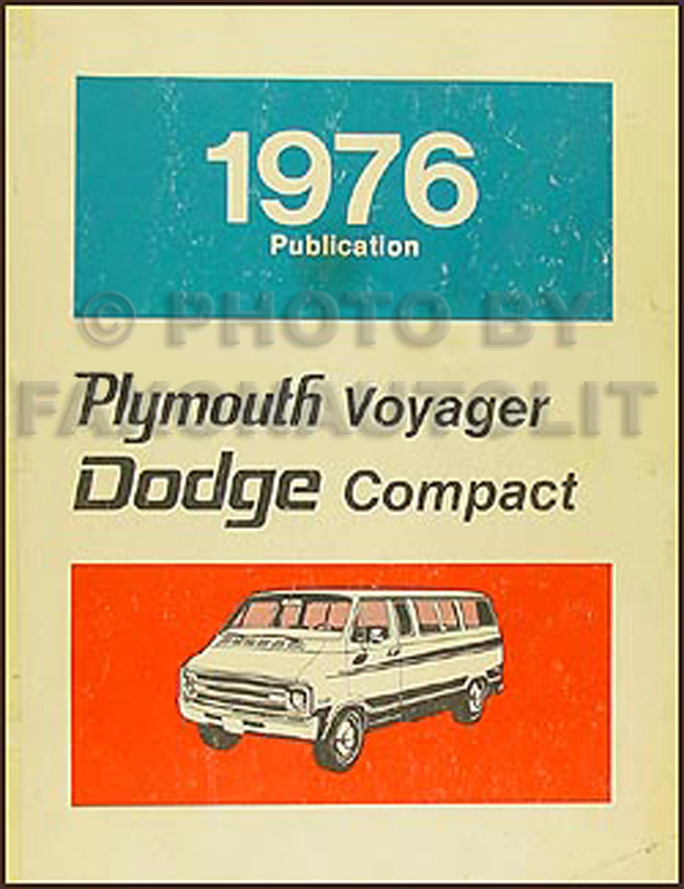 1976 Dodge Plymouth Van Repair Shop Manual Sportsman Tradesman Compact Voyager