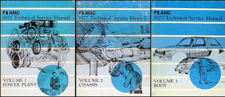 1977 AMC Repair Shop Manual Original Set of 3 Pacer Gremlin Hornet Matador
