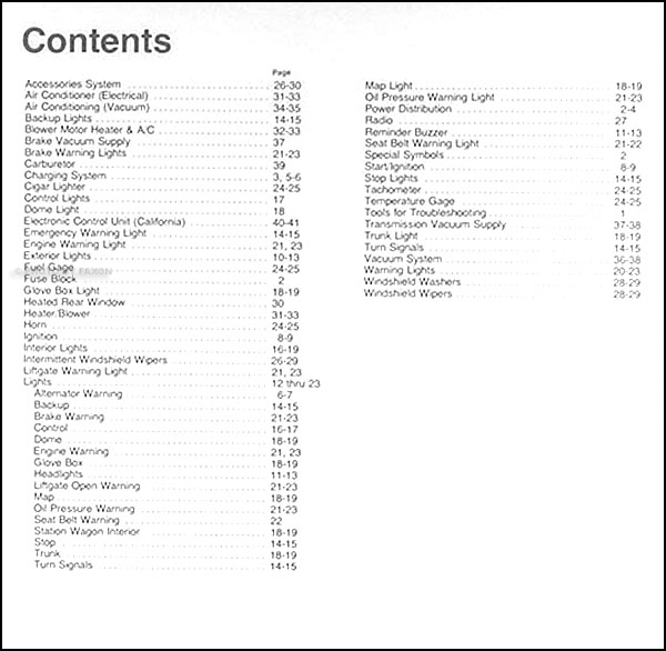 1979 Ford Pinto Mercury Bobcat Electrical Troubleshooting Manual